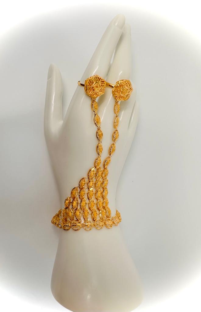 21K - Gold Hand Cuffs -Weight: 21.20 grams