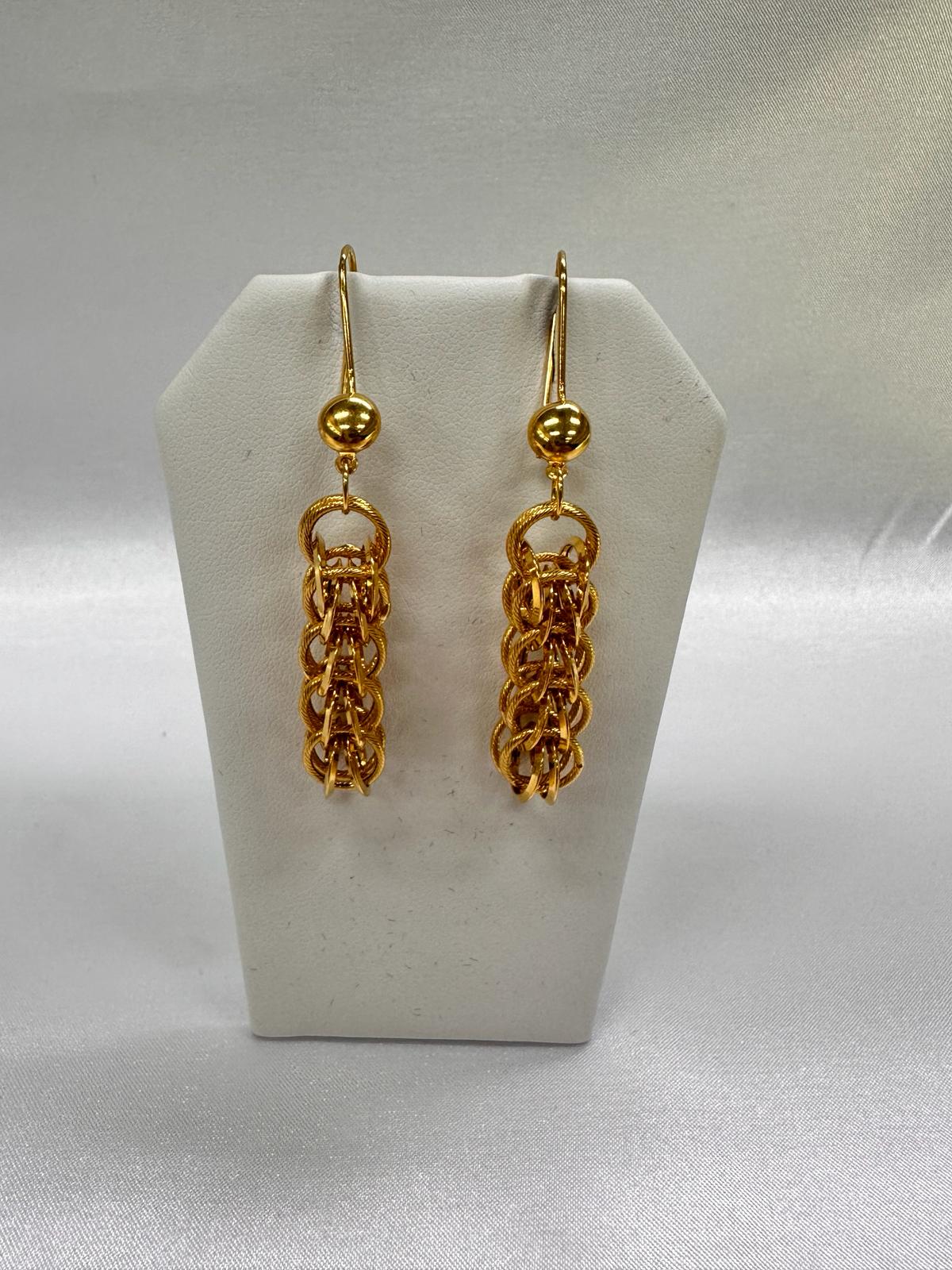 21K Gold Earrings -Weight: 5.6 grams