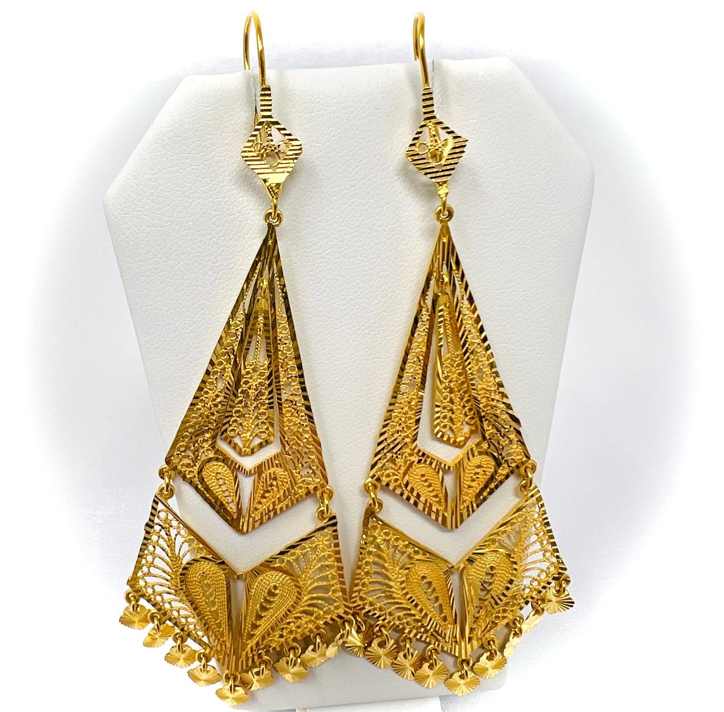 21K Gold Earrings -Weight: 17.70 grams