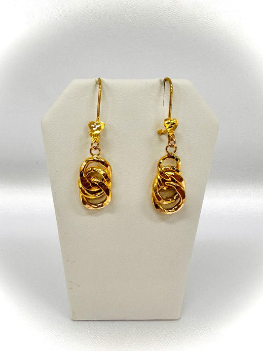 21K Gold Earrings -Weight: 4.6 grams