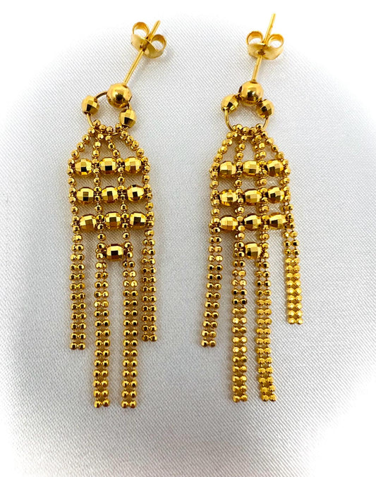 21K Gold Earrings -Weight: 8.6 grams