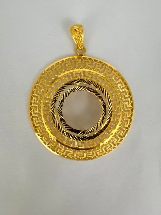 21k-Gold Coin Frame Pendant Weigh: 11.80 grams