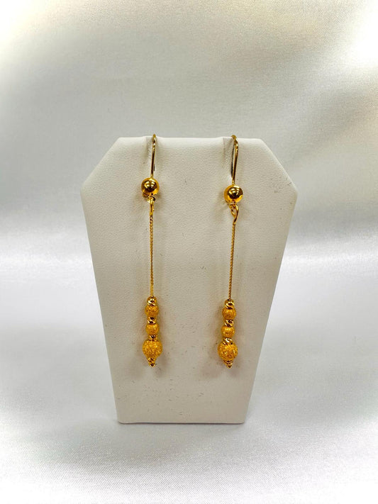 21K Gold Earrings -Weight: 3.6 grams