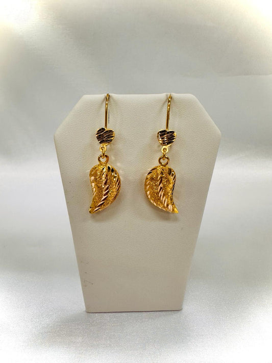 21K Gold Earrings -Weight: 6.50 grams