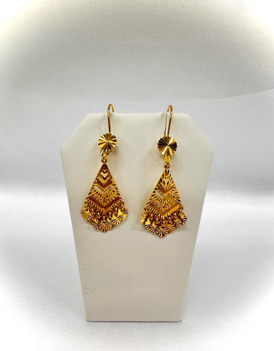 21K Gold Earrings -Weight: 6.70 grams